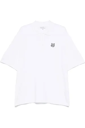 Maison Kitsuné Polo Shirts, male, , Size: XL Button-Up Sweater with Short Sleeves