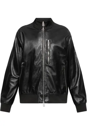 Paul Smith Leather Jackets, male, , Size: M Leather `Bomber` Jacket