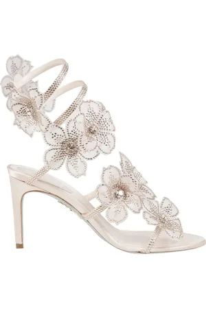 RENE CAOVILLA High Heel Sandals, female, , Size: 11 US Floral Strappy High Heel Sandals