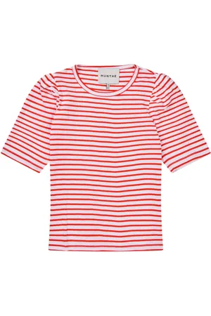 Munthe T-Shirts, female, , Size: 2XL Striped T-shirt with Puff Sleeve