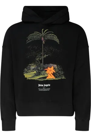 Palm Angels Hoodies, male, , Size: S Cotton Hoodie Enzo Graphic Print