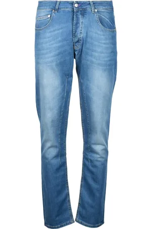 D.A. Daniele Alessandrini Straight Jeans, male, , Size: W34 Grey Jeans 98% Cotton 2% Elastane