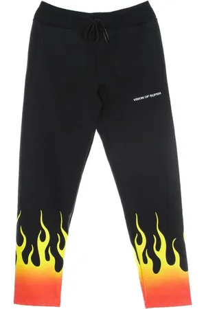 Vision Of Super Sweatpants, male, , Size: XL Red Shaded Flames Lightweight Tracksuit Pants