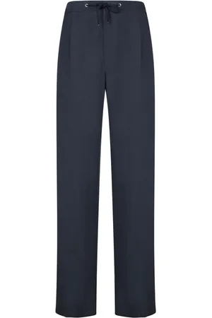 Giorgio Armani Straight Trousers, male, , Size: M Linen Elastic Wide Cut Pants