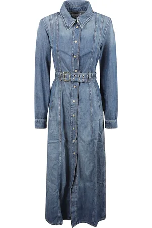Ganni Shirt Dresses, female, , Size: S Denim Maxi Dress