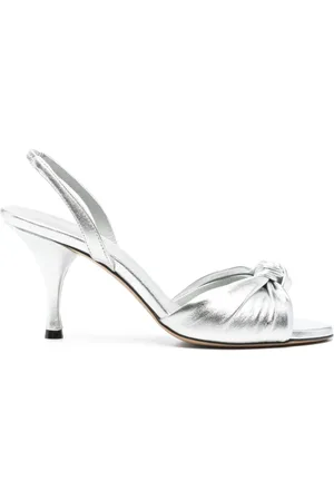 ROBERTO FESTA High Heel Sandals, female, , Size: 10 US Silver High Heel Sandals with Knot Detailing