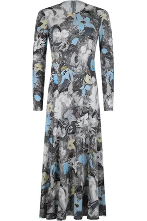 Tory Burch Midi Dresses, female, , Size: 2XS Floral Long Sleeve Dress