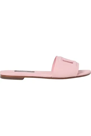 Dolce & Gabbana Sliders, female, , Size: 33 EU White Leather Slides Sandals