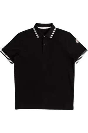 Moncler Polo Shirts, male, , Size: L Polo Shirt with White Stripes