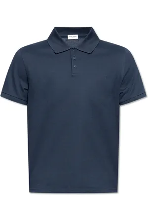 Saint Laurent Polo Shirts, male, , Size: S Cotton Polo Shirt with Logo