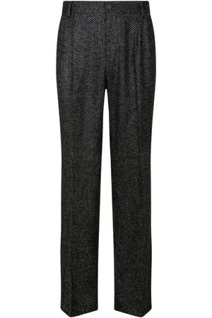 Dolce & Gabbana Straight Trousers, male, , Size: M Smoky Wool Trousers