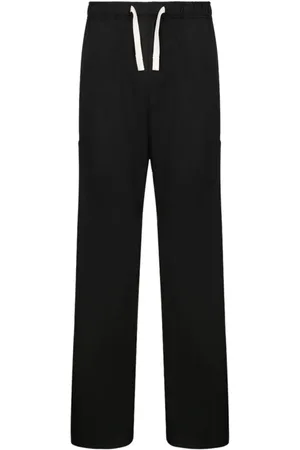 Palm Angels Straight Trousers, male, , Size: L Logo Embroidered Relaxed Fit Trousers