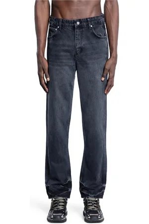 Represent Straight Jeans, male, , Size: W31 Blackwashed Denim Straight Leg Jeans