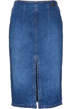 Elisabetta Franchi Denim Skirts, female, , Size: L Pencil Skirt with French Pockets