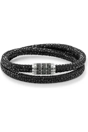 Thomas Sabo Bracelets, female, , Size: ONE SIZE Bracelet Zig Zag Leather /Silver Ub0004-837-11