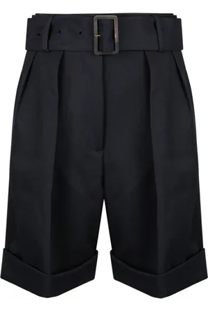 Golden Goose Casual Shorts, female, , Size: S Black Wool Gabardine Wide Leg Shorts