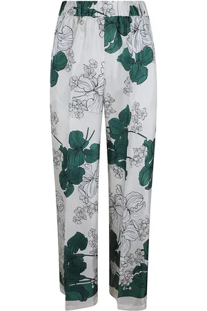 P.A.R.O.S.H. Straight Trousers, female, , Size: S Emerald Green Silk Twill Pants