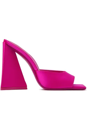 The Attico Heeled Mules, female, , Size: 6 US Fuchsia Calf Leather Devon Mules