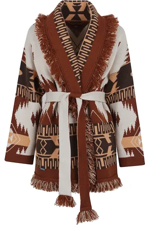 Alanui Cardigans, female, , Size: S Jacquard Cardigan with Fringe Edges