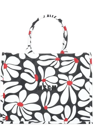 Msgm Tote Bags, female, , Size: ONE SIZE Floral Pattern Shopping Bag for Women