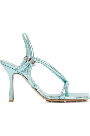 Bottega Veneta High Heel Sandals, female, , Size: 9 US Metallic Slingback Sandals for Women