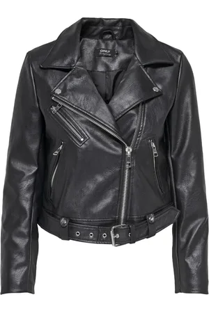 ONLY Light Jackets, female, , Size: L Faux Leather Biker Jacket