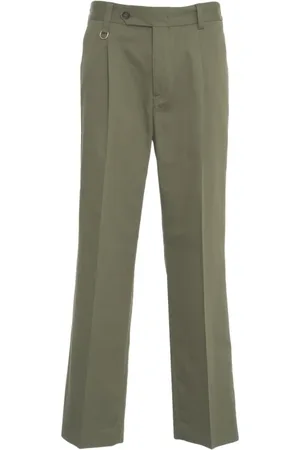 Paolo Pecora Straight Trousers, male, , Size: S Chinos with Elastic Waistband and Ironed Pleats