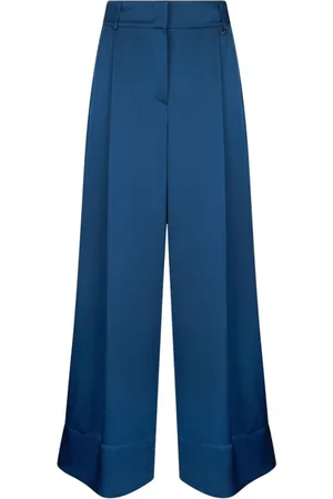 Liu Jo Wide Trousers, female, , Size: XS Sapphire Box-Pleat Trousers