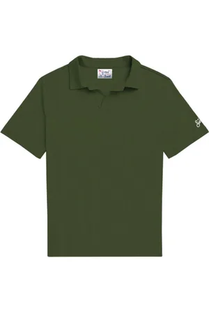MC2 SAINT BARTH Polo Shirts, male, , Size: L Military Polo Cotton Lyocell Short Sleeve