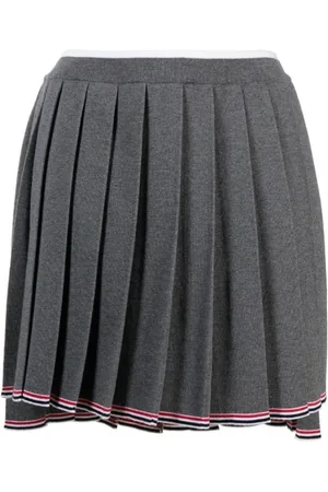 Thom Browne Short Skirts, female, , Size: XS Needle Pleated Mini Skirt with Tipping