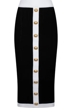 Balmain Midi Skirts, female, , Size: XS and White Midi Skirt