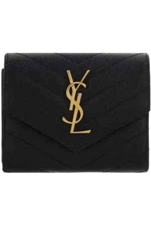 Saint Laurent Wallets & Cardholders, female, , Size: ONE SIZE Quilted Leather Tri-Fold Wallet