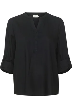 Kaffe Blouses, female, , Size: 2XL Simple Blouse with V-Neck