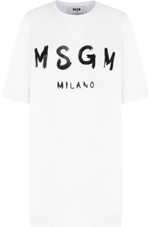 Msgm Short Dresses, female, , Size: S Logo Print T-Shirt