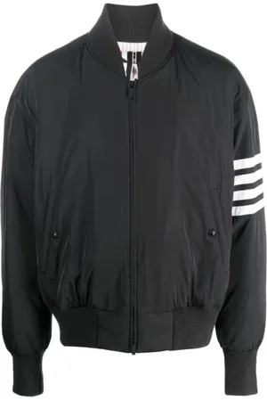 Thom Browne Bomber Jackets, male, , Size: L Oversized Knit Rib Blouson Jacket