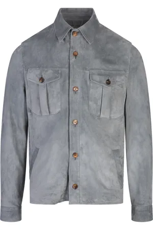 Kired Leather Jackets, male, , Size: 2XL Grey Leather Jacket