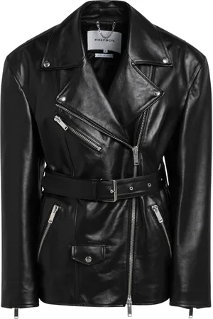 Halfboy Leather Jackets, female, , Size: S Biker Leather Jacket