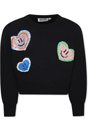 Molo Sweatshirts, unisex, , Size: 3 Y Sequin Hearts Crop Sweatshirt