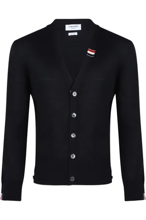 Thom Browne Cardigans, male, , Size: M RWB Stripe Cardigan Sweater