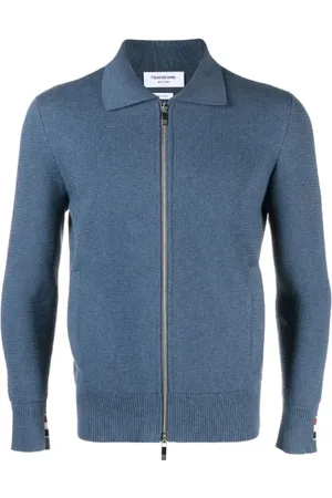 Thom Browne Cardigans, male, , Size: 2XL Textured Stitch Bomber Jacket