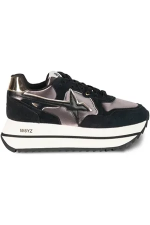 W6YZ Sneakers, female, , Size: 10 US Black/platinum suede sneakers - Deva model