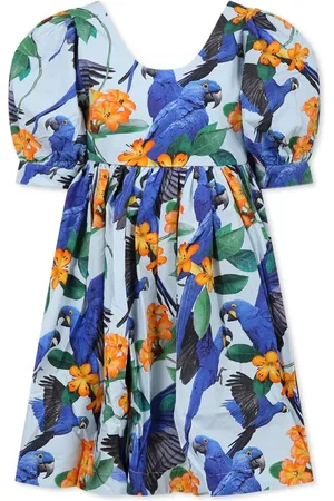Molo Dresses, female, , Size: 4 Y Parrot & Flower Print Short Dress