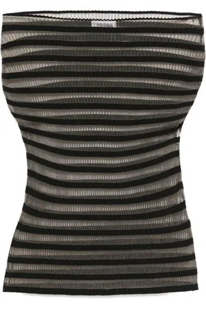 Jean Paul Gaultier Blouses, female, , Size: M Striped Nylon Top