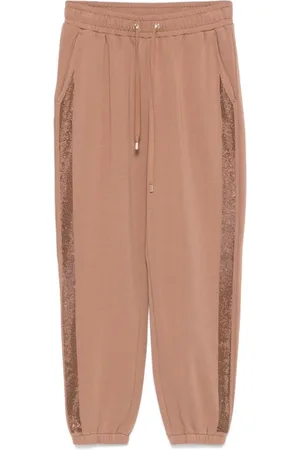 Liu Jo Sweatpants, female, , Size: L Drawstring Trousers with Rhinestones