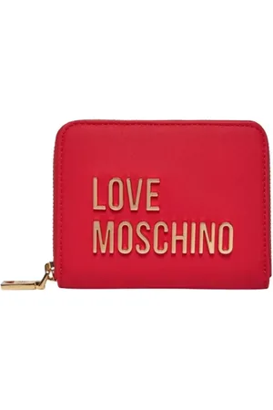 Moschino Wallets & Cardholders, female, , Size: ONE SIZE Wallet with Zip Closure and Logo Plate