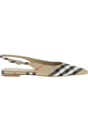 Burberry Ballerinas, female, , Size: 10 US Check Pattern Slingback Flats
