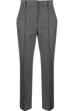 Brunello Cucinelli Chinos, female, , Size: L Darkgray Stylish Trousers