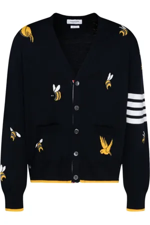 Thom Browne Cardigans, male, , Size: M Birds and Bees Knit Cardigan