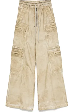 Rick Owens Wide Trousers, male, , Size: XS Jumbo Parchment Cargo Pants