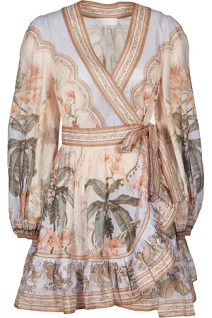 ZIMMERMANN Wrap Dresses, female, , Size: M Floral Wrap Mini Dress